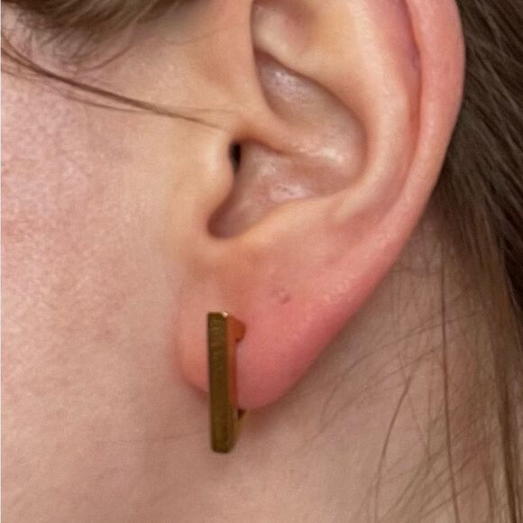 Geometric Triangle Stainless Steel Earrings, Smooth Ear Stud, Trendy Earrings - Picture 11 of 14